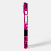 Heiß rosa funkelnde falsche Glitter-Monogramm Case-Mate iPhone Hülle (Rückseite / Links)