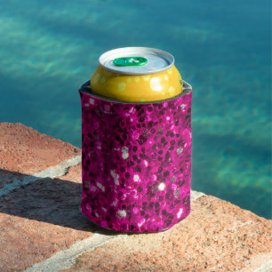 Heiß rosa funkelnder falscher Glitter Dosenkühler