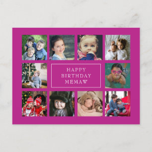 Heiß rosa Geburtstagsfoto Collage Geburtstag Postkarte