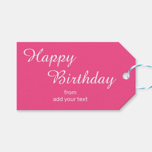 Heiß rosa Geburtstagsgeschenke Geschenkanhänger (Vorderseite (Horizontal))