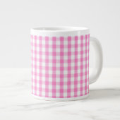 Heiß rosa Gingham-Muster Jumbo-Tasse (Vorderseite Rechts)