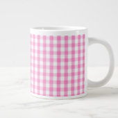 Heiß rosa Gingham-Muster Jumbo-Tasse (Rechts)