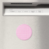 Heiß rosa Gingham-Muster Magnet (In Situ (Geschirrspüler))
