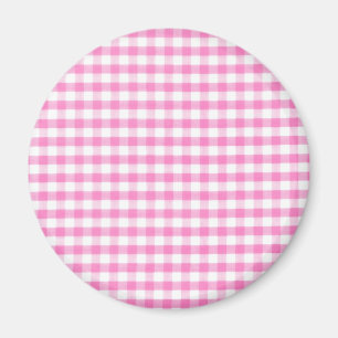 Heiß rosa Gingham-Muster Magnet