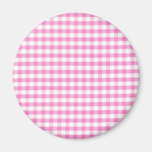 Heiß rosa Gingham-Muster Magnet (Vorne)