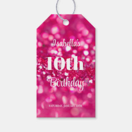 Heiß rosa Glitzer Glam jedes Alter Geburtstag Geschenkanhänger