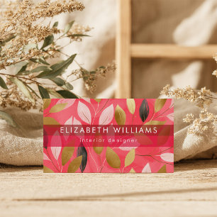 Heiß Rosa Gold Koralle Boho Moderne Botanik