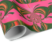Heiß rosa, goldgrün geschenkpapier (Rolleneckpunkt)