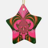 Heiß rosa, goldgrün keramik ornament (Links)