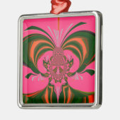 Heiß rosa, goldgrün ornament aus metall (Links)