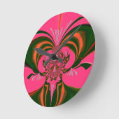 Heiß rosa, goldgrün runde wanduhr (Winkel)