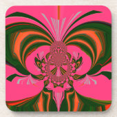 Heiß rosa, goldgrün untersetzer (Vorderseite)