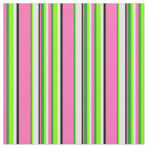 Heiß rosa, Grün, Chartreuse, Cyan und Black Line Stoff