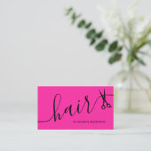 Heiß Rosa Haar Script Stylist Schere Personalisier Visitenkarte (Stehend Vorderseite)