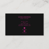 Heiß Rosa Haar Script Stylist Schere Personalisier Visitenkarte (Rückseite)