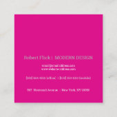 heiß rosa: HELLO Square Business Card Quadratische Visitenkarte (Rückseite)