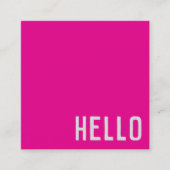 heiß rosa: HELLO Square Business Card Quadratische Visitenkarte (Vorderseite)