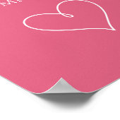 Heiß Rosa Herz Bat Mitzvah Schild (Ecke)