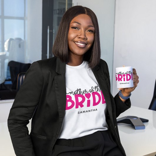 Heiß rosa Herz Mutter der Braut T-Shirt