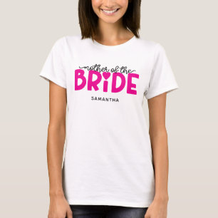 Heiß rosa Herz Mutter der Braut T-Shirt