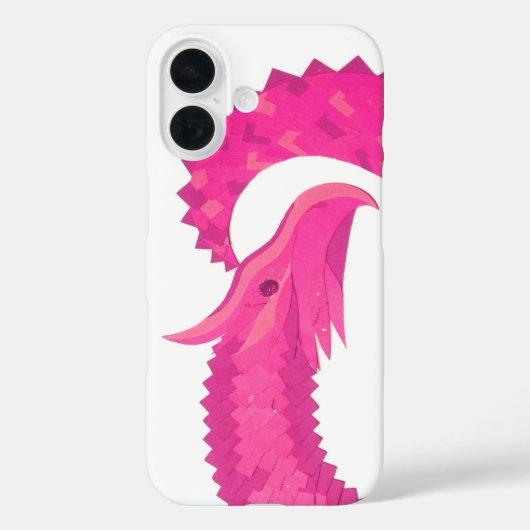 Heiß rosa Herzdrache in Weiß Case-Mate iPhone Hülle (Rückseite)