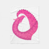 Heiß rosa Herzdrache in Weiß Fleecedecke (Vorderseite)
