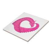 Heiß rosa Herzdrache in Weiß Fliese (Seite)