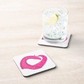 Heiß rosa Herzdrache in Weiß Getränkeuntersetzer (Rechte Seite)
