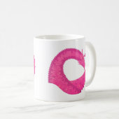 Heiß rosa Herzdrache in Weiß Kaffeetasse (VorderseiteRechts)