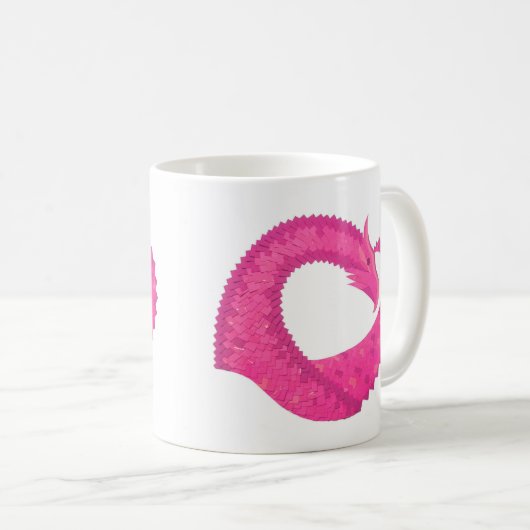 Heiß rosa Herzdrache in Weiß Kaffeetasse (VorderseiteRechts)