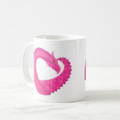 Heiß rosa Herzdrache in Weiß Kaffeetasse (Vorderseite Links)