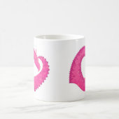 Heiß rosa Herzdrache in Weiß Kaffeetasse (Mittel)