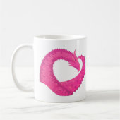 Heiß rosa Herzdrache in Weiß Kaffeetasse (Links)