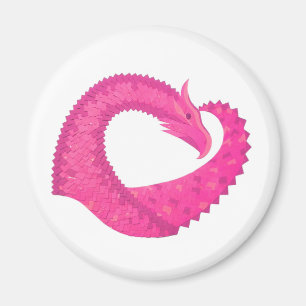 Heiß rosa Herzdrache in Weiß Magnet