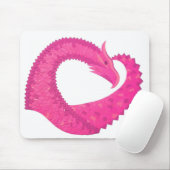 Heiß rosa Herzdrache in Weiß Mousepad (Mit Mouse)