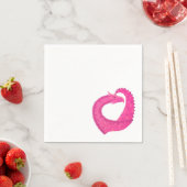 Heiß rosa Herzdrache in Weiß Serviette (Beispiel)