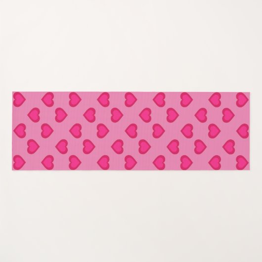 Heiß rosa Herzen Yogamatte (Vorderseite (Horizontal))