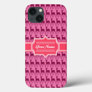 Heiß rosa Hirsche, Personalisierter Name Case-Mate iPhone Hülle