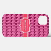 Heiß rosa Hirsche, Personalisierter Name Case-Mate iPhone Hülle (Rückseite (Horizontal))