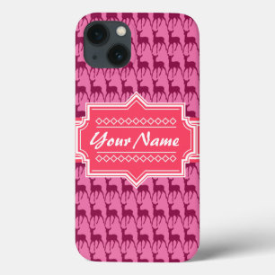 Heiß rosa Hirsche, Personalisierter Name Case-Mate iPhone Hülle