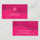Heiß rosa Imitate Lederalligator Hautchophon Monog Visitenkarte (Vorne/Hinten)