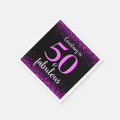 Heiß rosa Konfetti schwarz Brauch 50 und fabelhaft Serviette (Ecke)