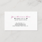 Heiß rosa Kronen und Knittern Visitenkarte (Rückseite)