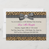 Heiß rosa Leopard Geburtstagsparty Einladung (Rückseite)