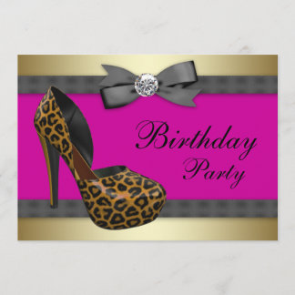 Heiß rosa Leopard Heilige Hefe Geburtstag Einladung