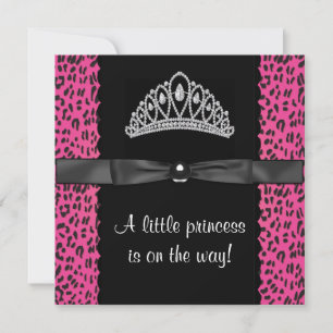 Heiß rosa Leopard Prinzessin Baby Mädchen Baby Sho Einladung