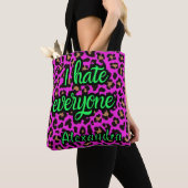 Heiß rosa Leopard Sarkastischer "Ich hasse jeden" Tasche (Von Nahem)