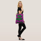 Heiß rosa Leopard Sarkastischer "Ich hasse jeden" Tasche (Am Model)
