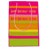 Heiß rosa, Limon, orange und gelb glücklich Geburt Mittlere Geschenktüte (Vorderseite)