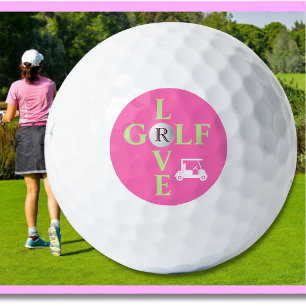 Heiß rosa Love Golf Monogramm Golfball